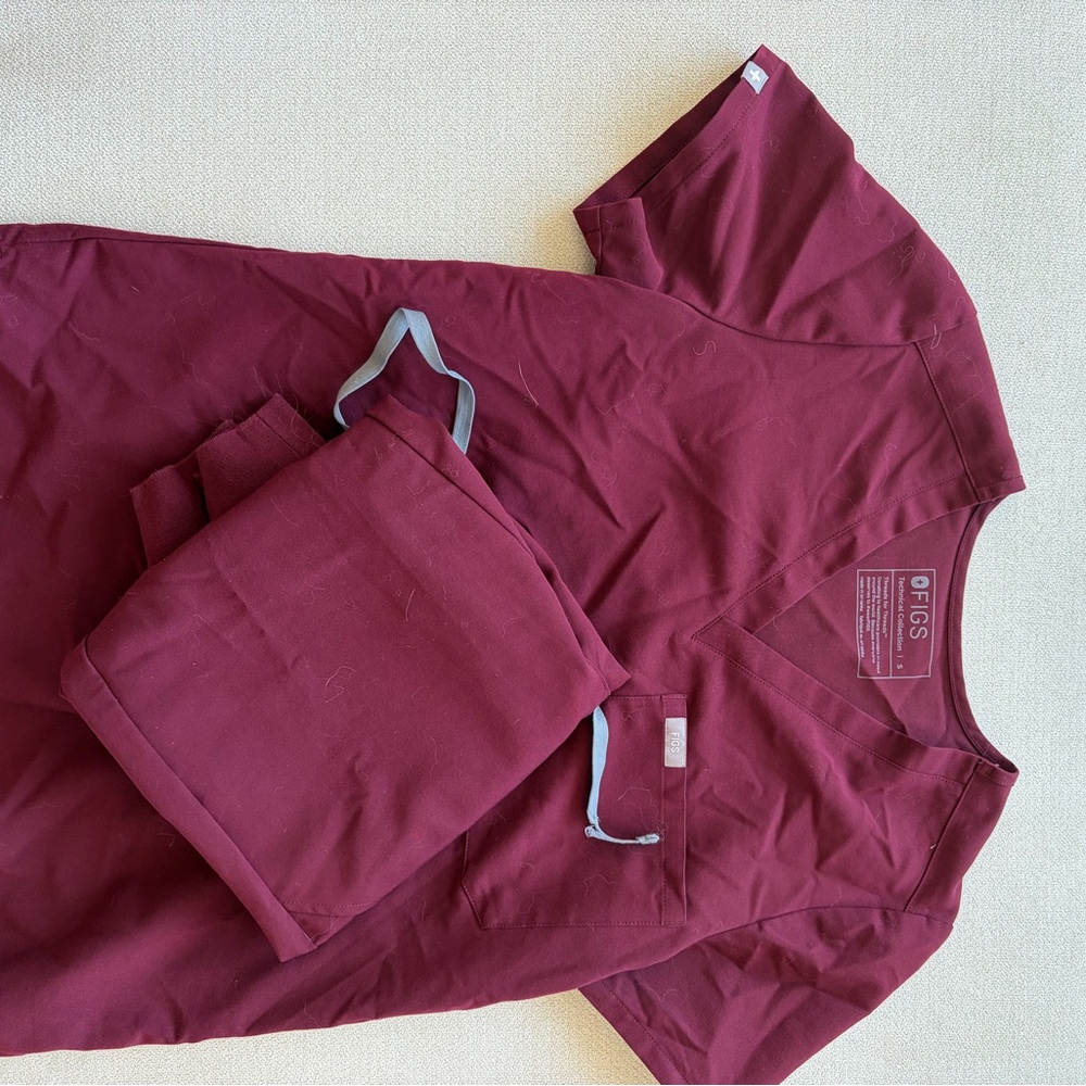 Figs Maroon Medical Scrub Set